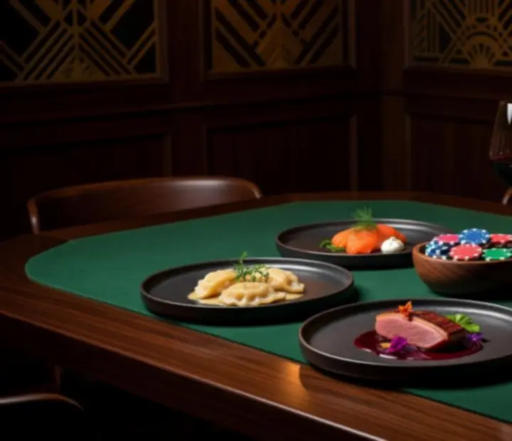 Menu degustacyjne card room podczas wieczoru Texas Hold'em w ADSIGHT LTD