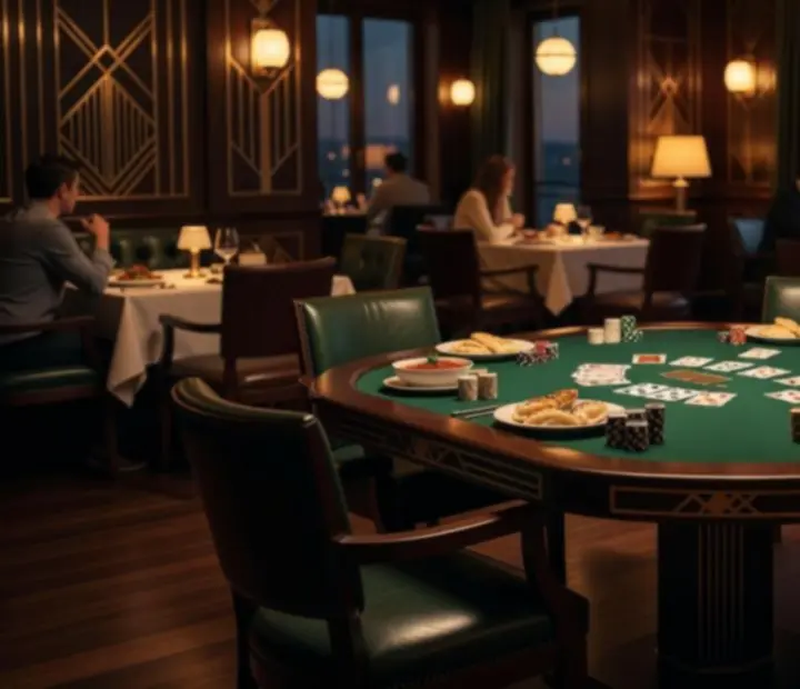 Elegancki pokerowy stół z zielonym suknem w Lounge ADSIGHT LTD